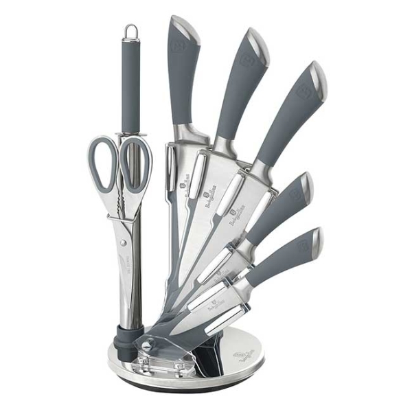 ZESTAW NOŻY  BERLINGERHAUS BH-2046 INFINITY GREY W STOJAKU