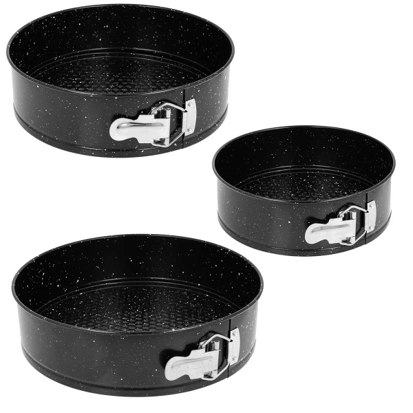 TORTOWNICE FORMY GRANITOWE DO PIECZENIA 3 SZT. 22/24/26cm 1028