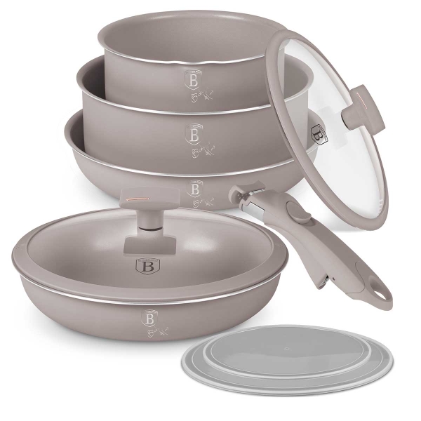 ZESTAW GARNKÓW TYTANOWYCH 9 ELEM. BERLINGER HAUS BH-8255 TAUPE