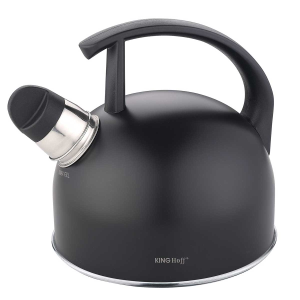 CZAJNIK 1,5L Z GWIZDKIEM KINGHOFF KH-1897 CZARNY MAT