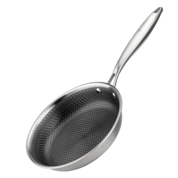 PATELNIA STALOWA 22cm Z POWŁOKĄ PLASTER MIODU E-7546