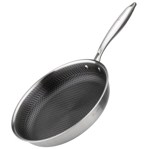 PATELNIA STALOWA 28cm Z POWŁOKĄ PLASTER MIODU E-7549