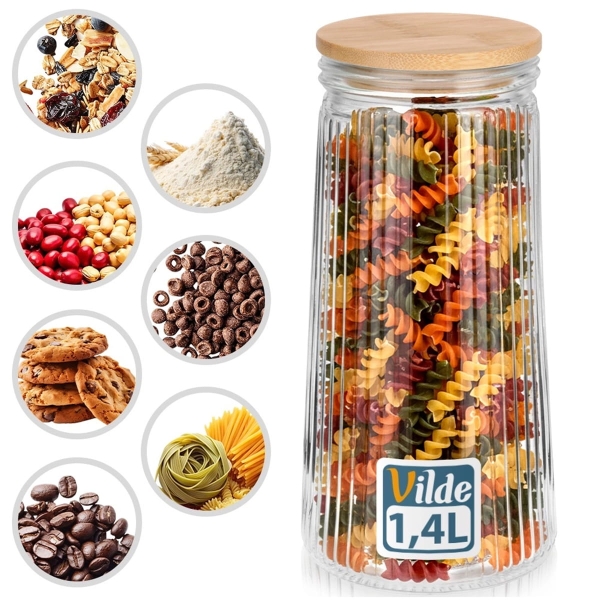 SZKLANY POJEMNIK KUCHENNY NA PRODUKTY SYPKIE 1,4L 229246