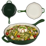 EMALIOWANA PATELNIA ŻELIWNA 26cm HAGE ZIELONA