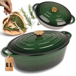 EMALIOWANA BRYTFANNA ŻELIWNA GĘSIARKA 6L HAGE ZIELONA