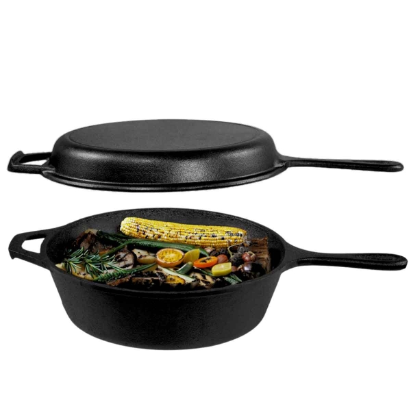 RONDEL ŻELIWNY Z PATETLNIĄ 3w1 HAGE RONDEL PATELNIA BRYTFANNA