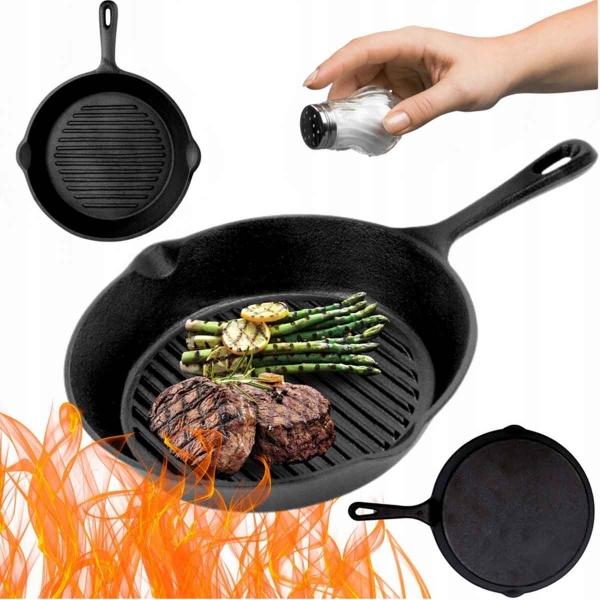 PATELNIA ŻELIWNA GRILLOWA HAGE 31cm INDUKCJA