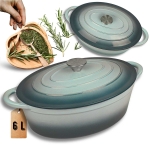 EMALIOWANA BRYTFANNA ŻELIWNA GĘSIARKA 6L HAGE SEA SALT