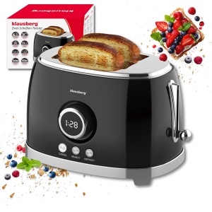 TOSTER OPIEKACZ NA 2 KROMKI WYŚWIETLACZ LED KLAUSBERG KB-9025 RETRO