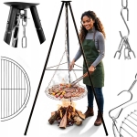 TRÓJNÓG STALOWY 15Ocm Z RUSZTEM 50cm GRILL DO PALENISK OGRODOWYCH