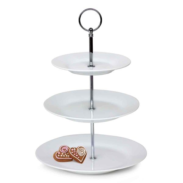 PORCELANOWA PATERA TRZYPIĘTROWA NA CIASTO PRZEKĄSKI BANQUET SOFIA