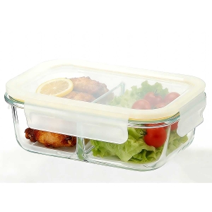SZKLANY POJEMNIK 1300ml LUNCH BOX Z PRZEGRODĄ SZCZELNY 5624