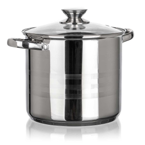 GARNEK STALOWY 20cm Z POKRYWĄ BANQUET LIVING 5,6L