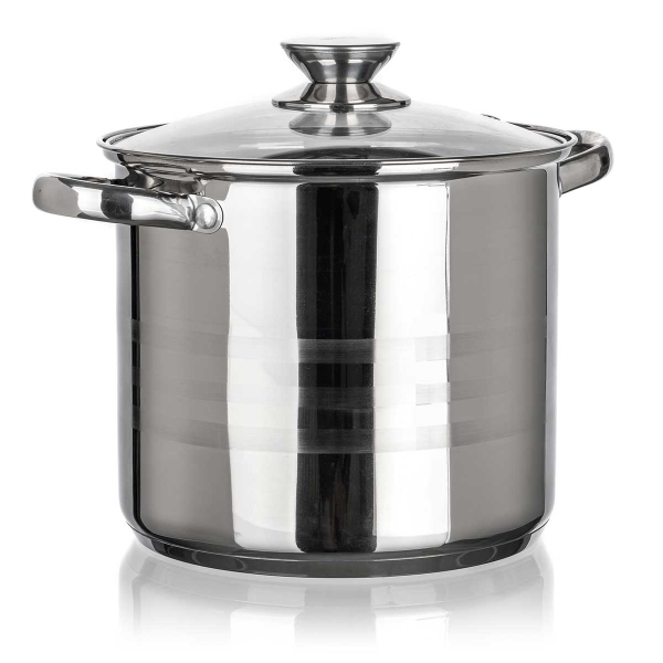 GARNEK STALOWY 20cm Z POKRYWĄ BANQUET LIVING 5,6L