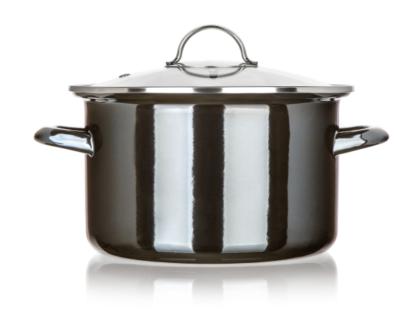 GARNEK EMALIOWANY 22cm 3,7L Z POKRYWĄ BANQUET METALLIC BLACK