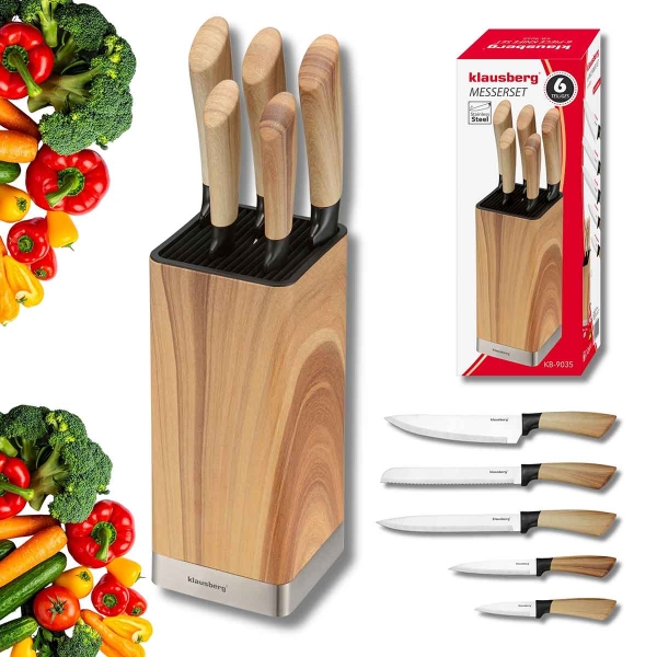 ZESTAW NOŻY KUCHENNYCH W BLOKU KLAUSBERG KB-9035