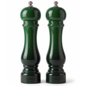 ZESTAW RĘCZNYCH MŁYNKÓW DO PIEPRZU I SOLI 22cm HAGE GREEN