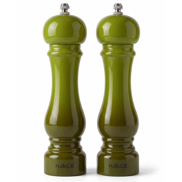 ZESTAW RĘCZNYCH MŁYNKÓW DO PIEPRZU I SOLI 22cm HAGE OLIVE