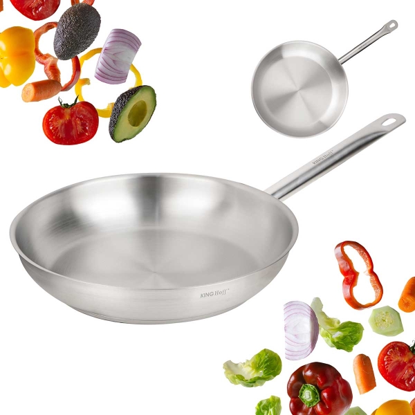 PATELNIA ZE STALI NIERDZEWNEJ 21CT 28cm KINGHOFF KH-2020 GASTRO