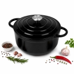 EMALIOWANY GARNEK ŻELIWNY 28cm 5,9L CZARNY 7759