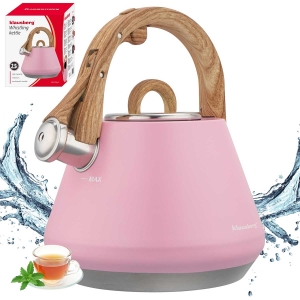CZAJNIK STALOWY Z GWIZDKIEM 2,5L KLAUSBERG KB-9064 RÓŻOWY