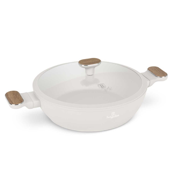 PŁASKI GARNEK TYTANOWY Z POKRYWĄ 28cm BERLINGER HAUS BH-8318 SAHARA NORDIC
