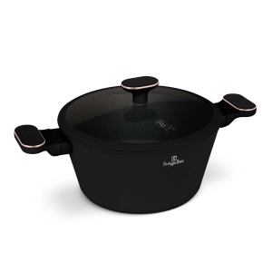 GARNEK TYTANOWY Z POKRYWĄ 24cm BERLINGER HAUS BH-8358 BLACK ROSE