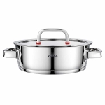 GARNEK STALOWY NISKI Z POKRYWĄ 24cm 2.7L VCASA VC-90106 SIERRA