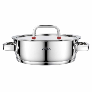 GARNEK STALOWY NISKI Z POKRYWĄ 24cm 2.7L VCASA VC-90106 SIERRA