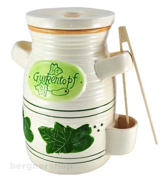 SŁÓJ CERAMICZNY DO OGÓRKÓW 4L+ SZCZYPCE